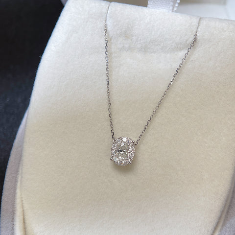 Like Carat Oval diamond necklace 1/2 carat 18K solid gold