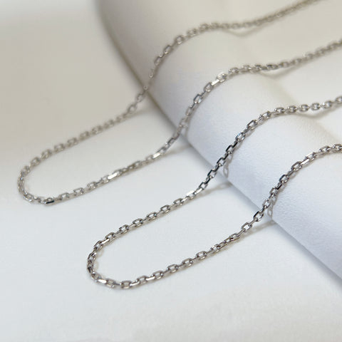 18K white gold chain necklace only (pendant not included)