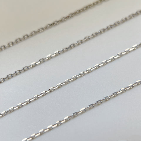 18K white gold chain necklace only (pendant not included)