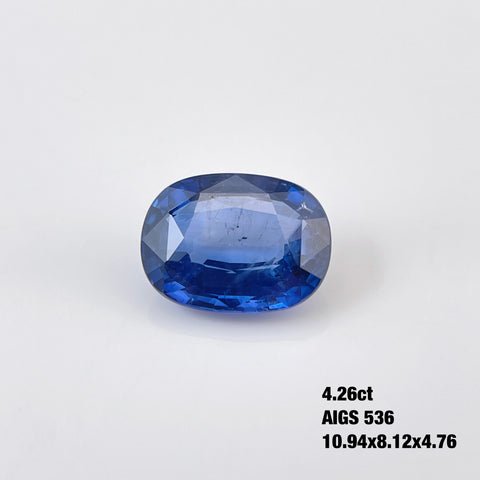 4 Carat Cushion Cornflower Blue Sapphire Gemstone AIGS Certified