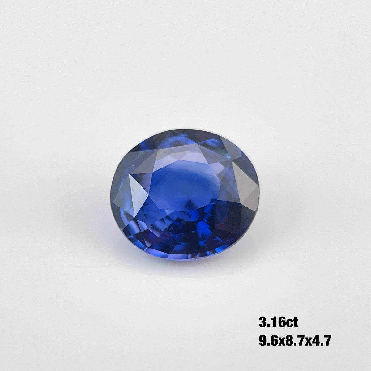 3 Carat Oval Blue Sapphire Gemstone Certified 012