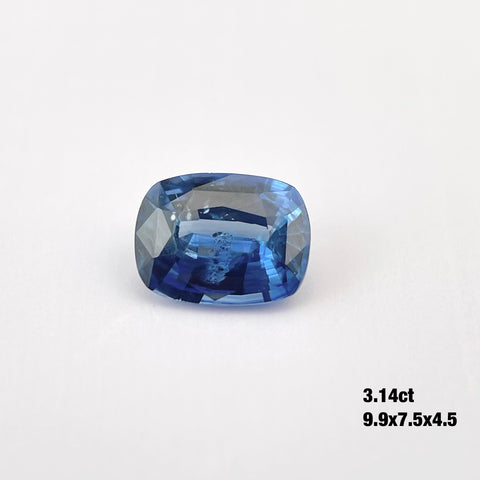 3 Carat Cushion Blue Sapphire Gemstone Certified 004