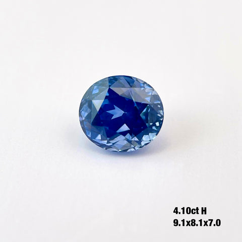 4 Carat Oval  Vivid Blue Blue Sapphire Gemstone EGL Certified