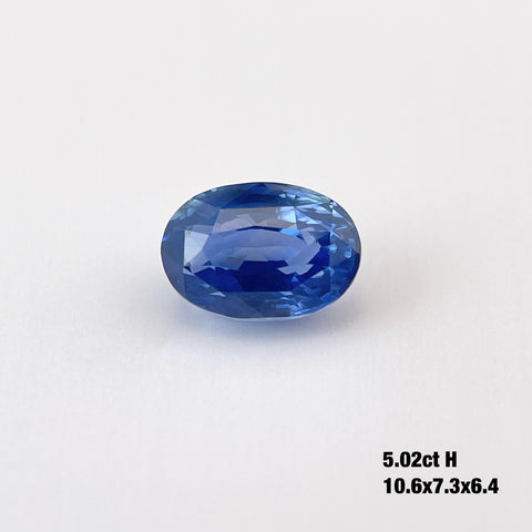 5 Carat Oval  Vivid Blue Blue Sapphire Gemstone EGL Certified