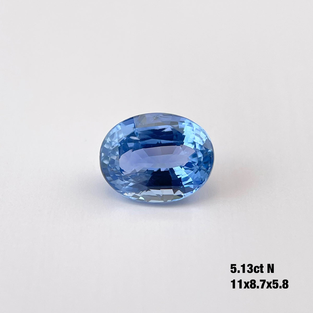 5 Carat Unheated Oval Blue Sapphire Gemstone EGL Certified