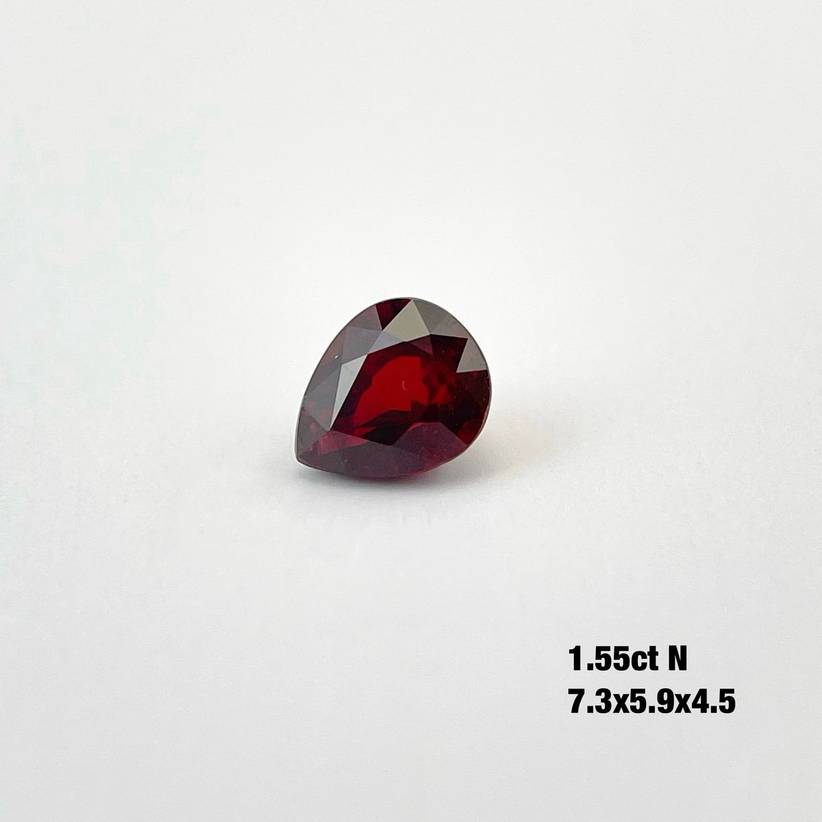 1.55 Carat Ruby Pear Gemstone Natural Unheated  AIGS Certificated Pigeon Blood Color