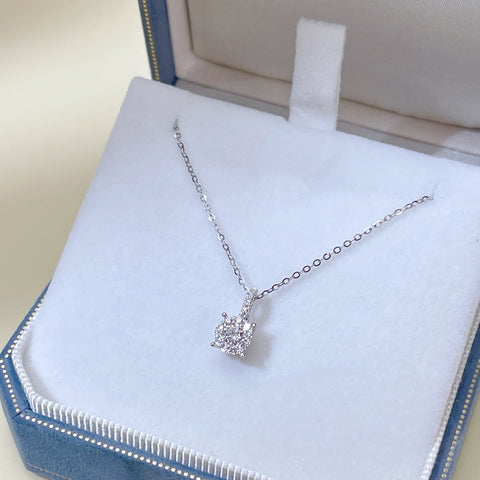 Like Carat 1/4 carat round diamond pendant with 18K white solid gold