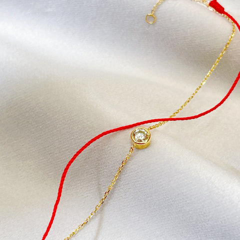 1/5 ct red rope chain diamond bracelet 18K solid gold