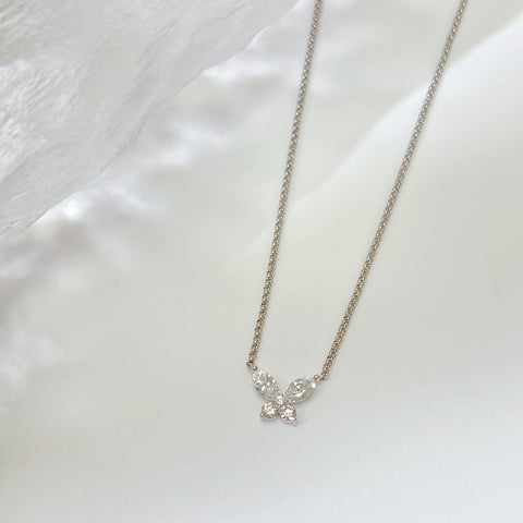 victory butterfly diamond necklace marquise diamond  1/2 carat