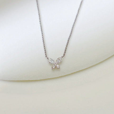 victory butterfly diamond necklace marquise diamond  1/2 carat