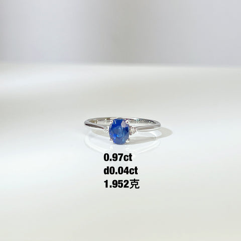 Classic Blue Sapphire and Diamond three stone ring