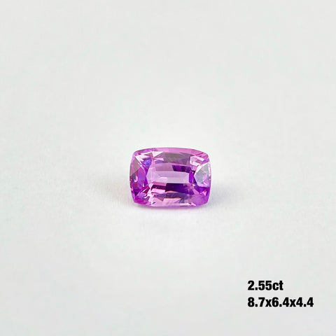 2 Carat Natural Unheated Pinkish Purple Sapphire Loose Stone Gemstone AIGS Certificated