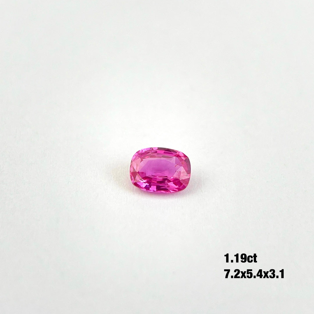 1 Carat Natural Unheated Vivid Pink Sapphire Loose Stone Gemstone AIGS Certificated